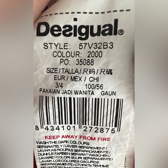 Desigual Long Sleeve Graphic Multi-colored unique Casual Party Dress Kids 3-4 - Picture 8 of 8